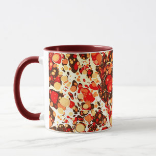 Cute red brown orange abstract stones mug