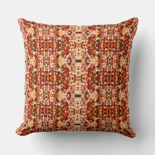 Cute red brown orange abstract stones throw pillow