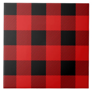 cute red buffalo plaid pattern tile