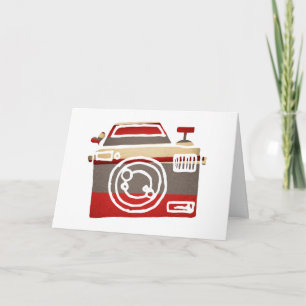 Cute Red Camera Love Heart Photography You Thank Card