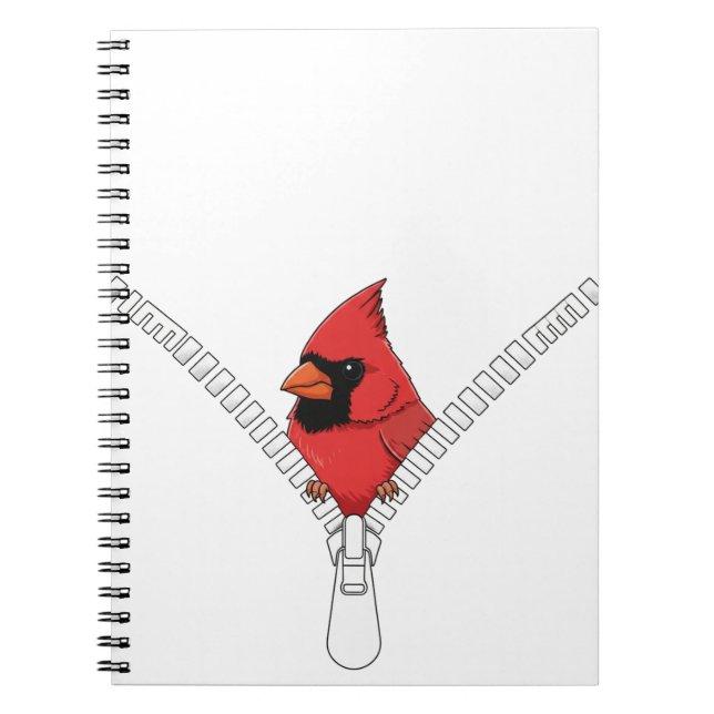Cute red cardinal Peek Notebook (Front)