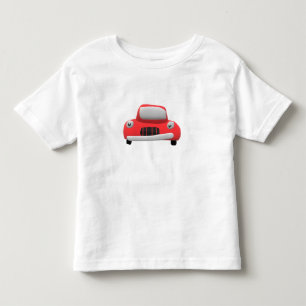 Cute Red Cartoon Car Kids' Custom T-Shirt