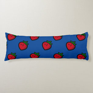 Cute Red Cartoon Strawberries for Vegetarians Body Pillow