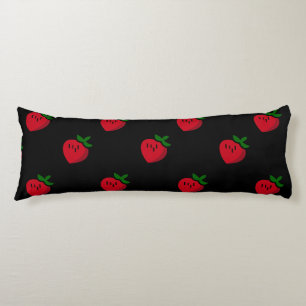 Cute Red Cartoon Strawberries for Vegetarians Body Pillow