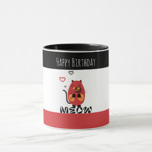 Cute red cat mug