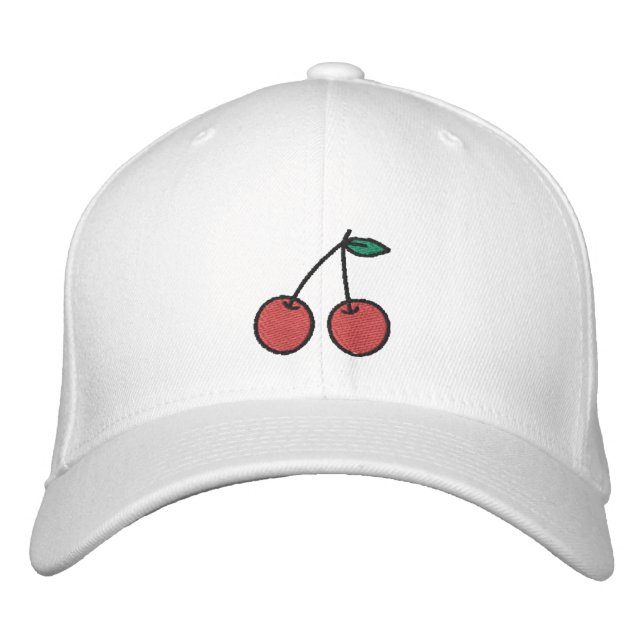 Cute red cherries personalized embroidered hat (Front)
