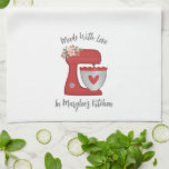 Cute Red Christmas Floral Bakery Cake Mixer Kitchen Towel<br><div class="desc">A cute red cake mixer with flowers and a heart decorates this Christmas kitchen towel. Personalize it with your name or the name of a friend. Makes a fabulous Christmas gift. Designed for you by Blackberry Boulevard.</div>