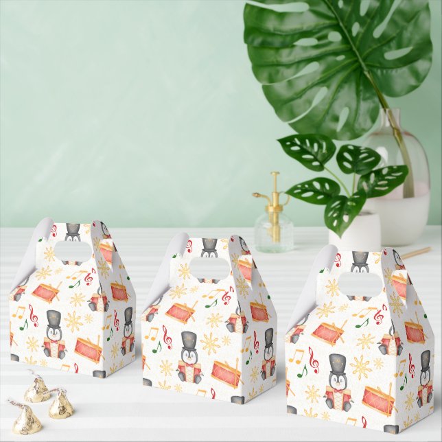 Cute Red Christmas Nutcracker Penguin Favor Box (Multiple)