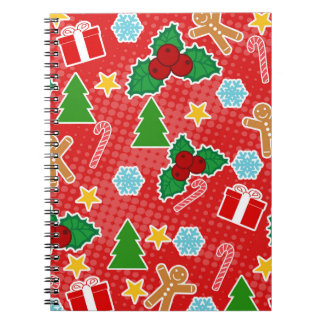 Cute Red Christmas Pattern Notebook