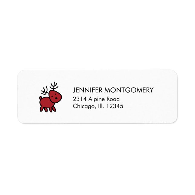 Cute Red Christmas Reindeer Illustration (Front)