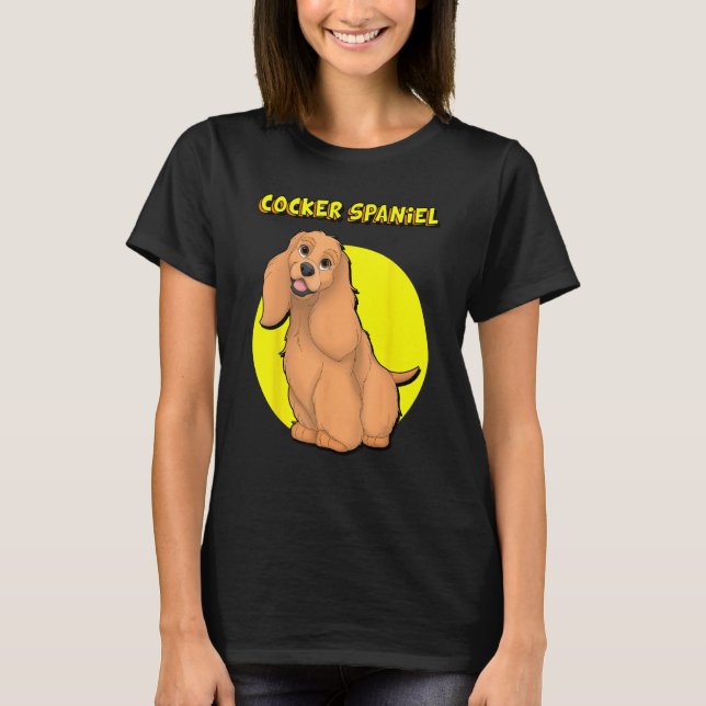 Cute Red Cocker Spaniel T-Shirt (Front)