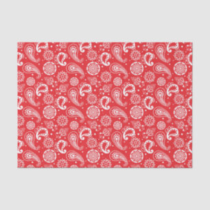 cute red Country Paisley tiled pattern  Tissue Paper