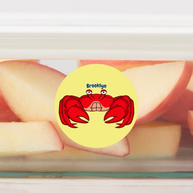 Cute red crab cartoon illustration (Affixed)