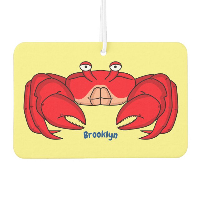 Cute red crab cartoon illustration air freshener (Front)