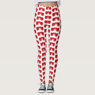 Cute red crab cartoon illustration leggings
