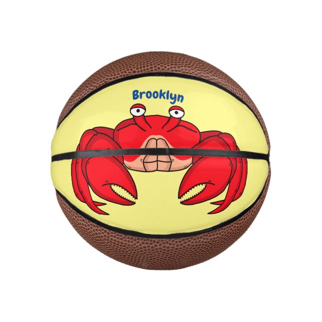 Cute red crab cartoon illustration  mini basketball (Front)