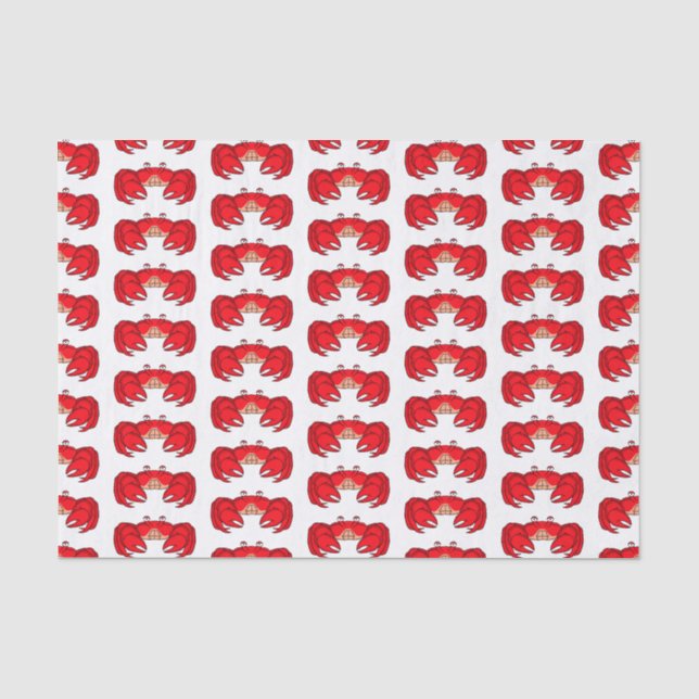 Cute red crab cartoon illustration tissue paper (Front)