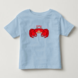 Cute red crab cartoon illustration  toddler t-shirt