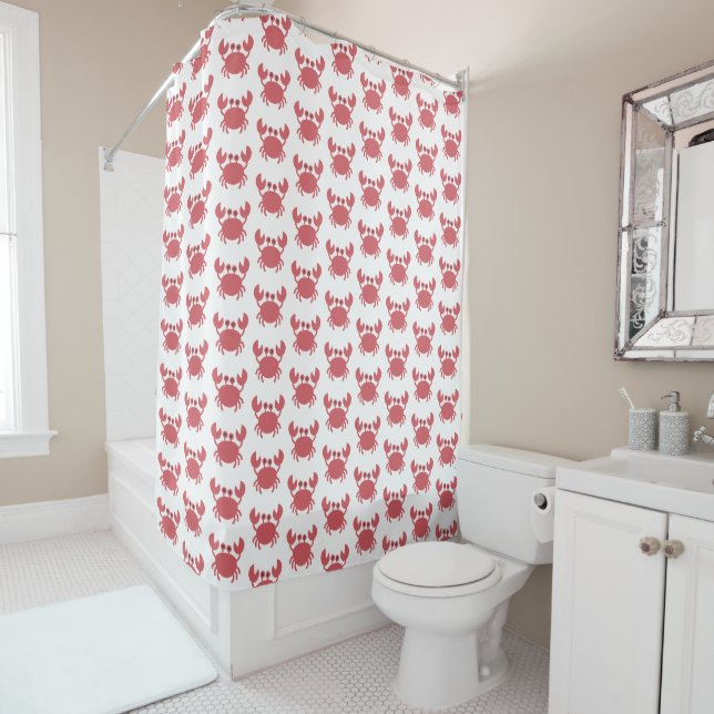 Cute Red Crab Pattern - Coastal Themed (In Situ)