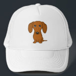 Cute Red Dachshund | Funny Cartoon Wiener Dog Trucker Hat<br><div class="desc">The perfect Doxie lover's hat. Cute cartoon style drawing of a smooth coated red coloured Dachshund. Makes a great gift for wiener dog enthusiasts. Unisex size fits most teens and adults.</div>