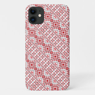 Cute red decorative ukrainian patterns design iPhone 11 case