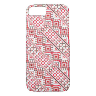 Cute red decorative ukrainian patterns design Case-Mate iPhone case