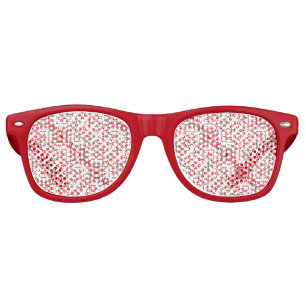 Cute red decorative ukrainian patterns design retro sunglasses