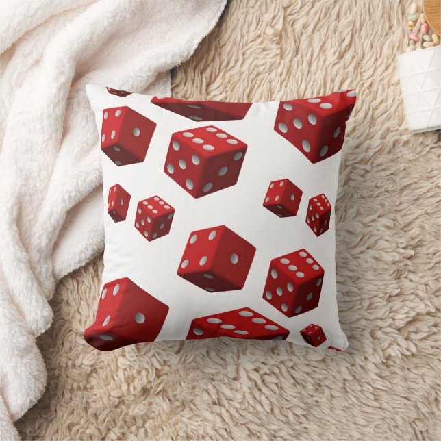 Cute Red Dice Decorative Throw Pillow (Blanket)