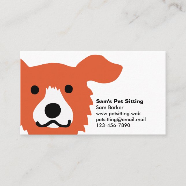Cute Red Dog | Animal Lover's | Pet Care | Business Card (Front)