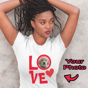 Cute Red Dog Mom Puppy Love Personalized Photo T-Shirt