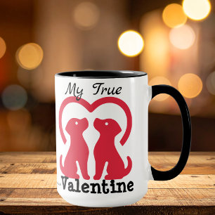 Cute RED Dogs VALENTINE Personalize Mug