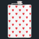 Cute Red Doodle Hearts White Classy Elegant 2022 Hip Flask<br><div class="desc">Designed with cute red doodle heart patterns in solid white background. You may change to any background colour as you wish.</div>