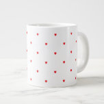 Cute Red Doodle Hearts White Classy Elegant Trendy Large Coffee Mug<br><div class="desc">Designed with cute red doodle heart patterns in solid white background. You may change to any background colour as you wish.</div>