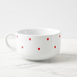 Cute Red Doodle Hearts White Classy Elegant Trendy Soup Mug<br><div class="desc">Designed with cute red doodle heart patterns in solid white background. You may change to any background colour as you wish.</div>