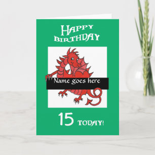 Cute Red Dragon Birthday Card to Personalize