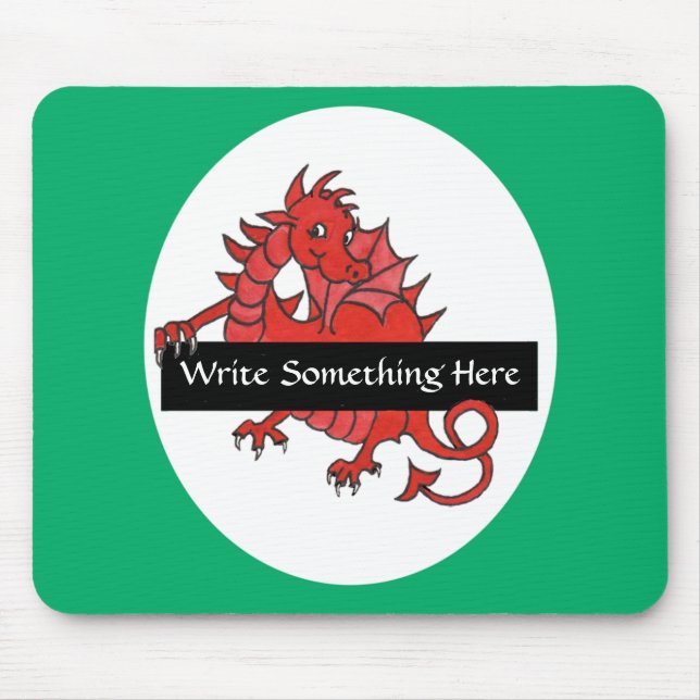 Cute Red Dragon Mousepad to Personalize (Front)