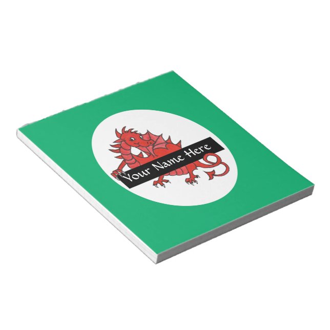 Cute Red Dragon Notepad or Jotter to Personalize (Angled)