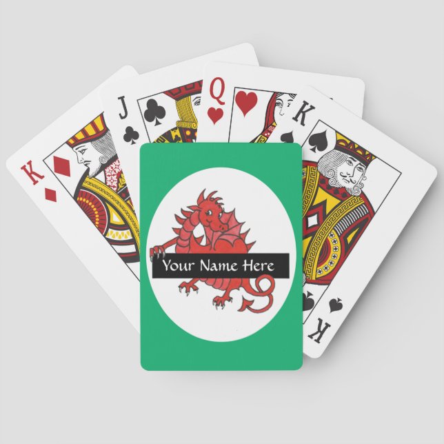 Cute Red Dragon Poker Playing Cards to Personalize (Back)