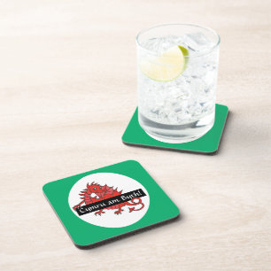 Cute Red Dragon Set of Coasters to Personalize