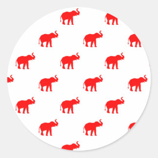 cute Red elephant stickers. Classic Round Sticker