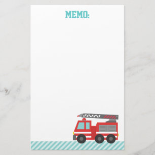 Cute Red Fire Truck for Little Fire fighters Stationery