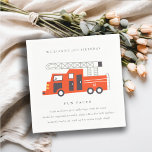 Cute Red Firetruck Engine Kids Fun Facts Birthday Napkin<br><div class="desc">A Fun Cute Boys FIRE TRUCK THEME BIRTHDAY Collection.- it's an Elegant Simple Minimal sketchy Illustration of red fire truck with fireman hat, perfect for your little ones birthday party. It’s very easy to customize, with your personal details. If you need any other matching product or customization, kindly message via...</div>
