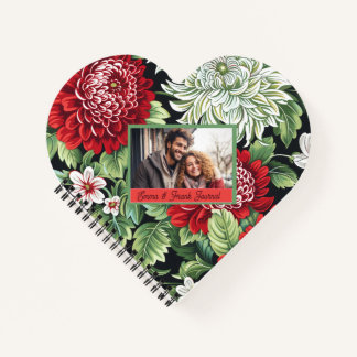 Cute Red Floral Custom Personalized Notebook