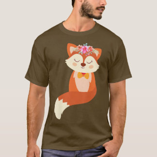 Cute Red FoAnimal Fo Lovers Floral T-Shirt
