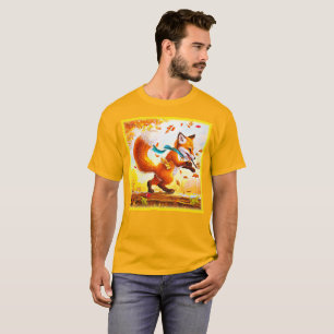 Cute Red Fox in Fall Season Painting. Buy Now T-Shirt