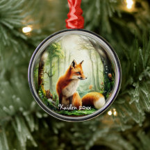  Cute Red Fox in Snowglobe