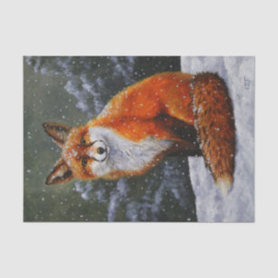 Cute Red Fox in Winter Snow Tissue Paper