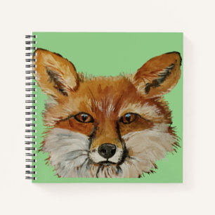 Cute Red Fox Painting Realistic Acrylic Art Notebook