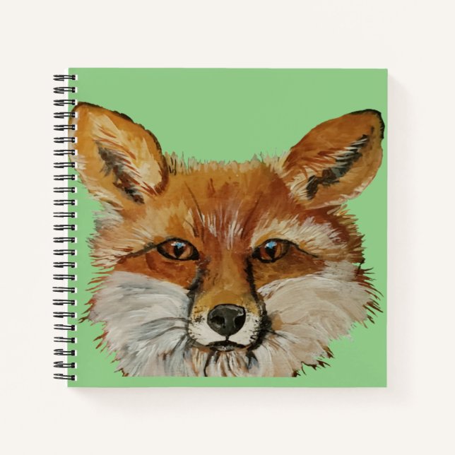 Cute Red Fox Painting Realistic Acrylic Art Notebook (Front)