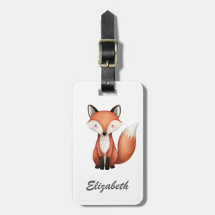 Cute Red Fox Personalized Kid's Luggage Tag